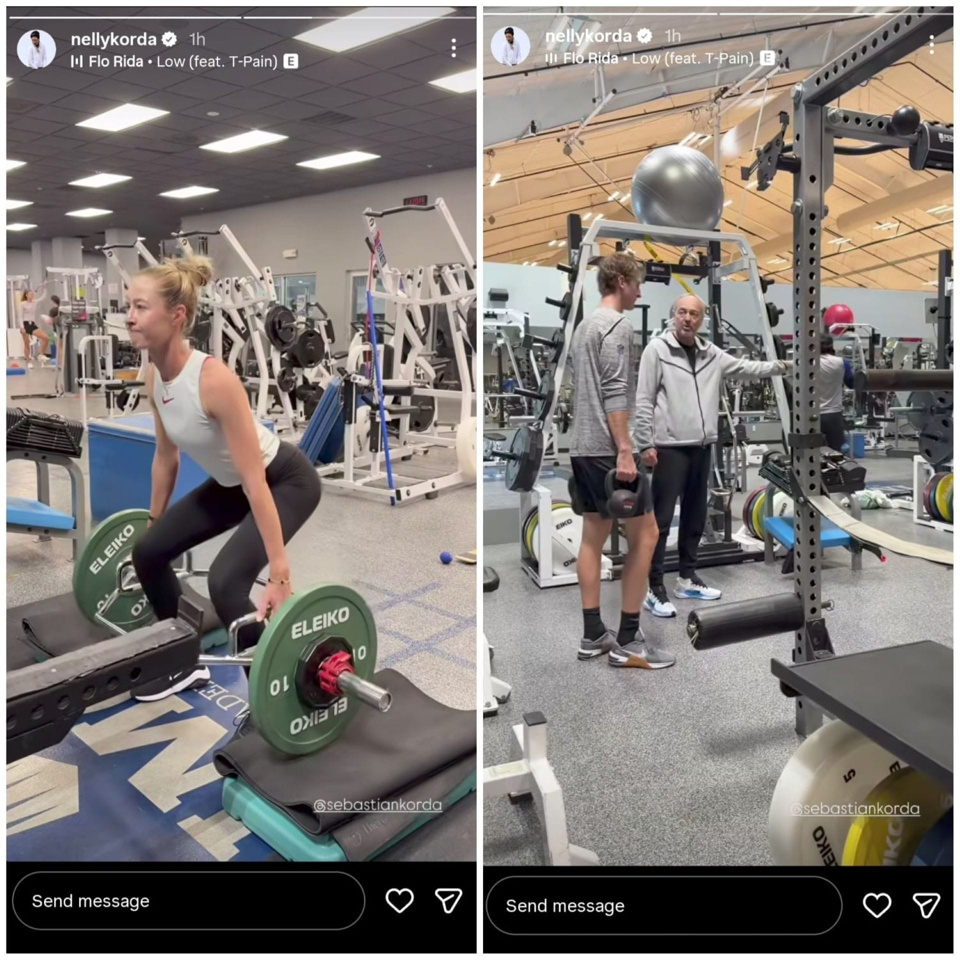 A screenshot from Nelly Korda&#039;s Instagram story (via @nellykorda)