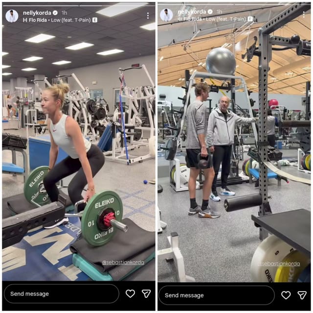 A screenshot from Nelly Korda's Instagram story (via @nellykorda)