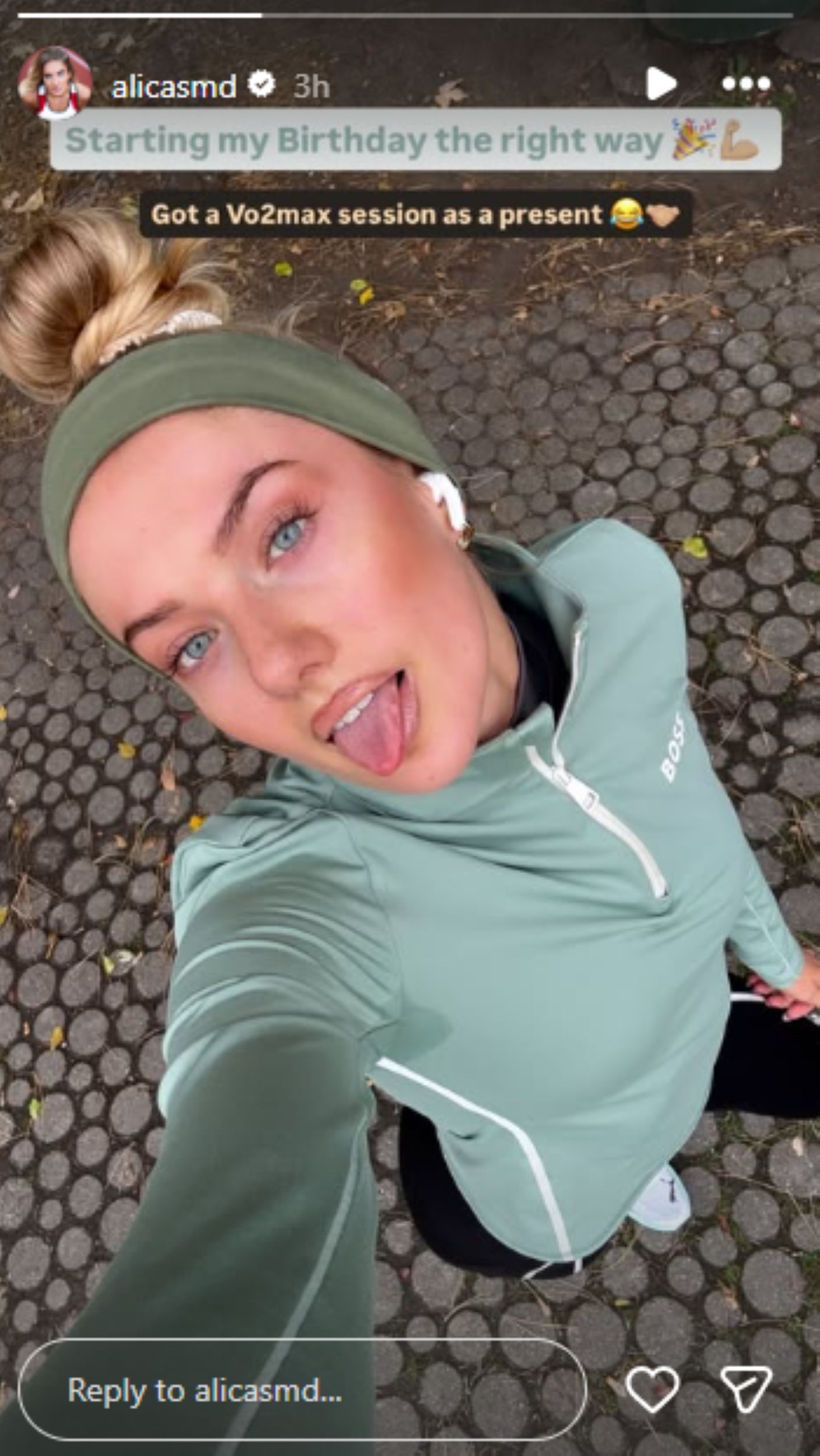 Screengrab of Alica Schmidt&#039;s Instagram story [Image Source : Alica Schmidt&#039;s Instagram]