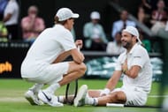 Jannik Sinner and Grigor Dimitrov at Wimbledon 2025 - Source: Getty