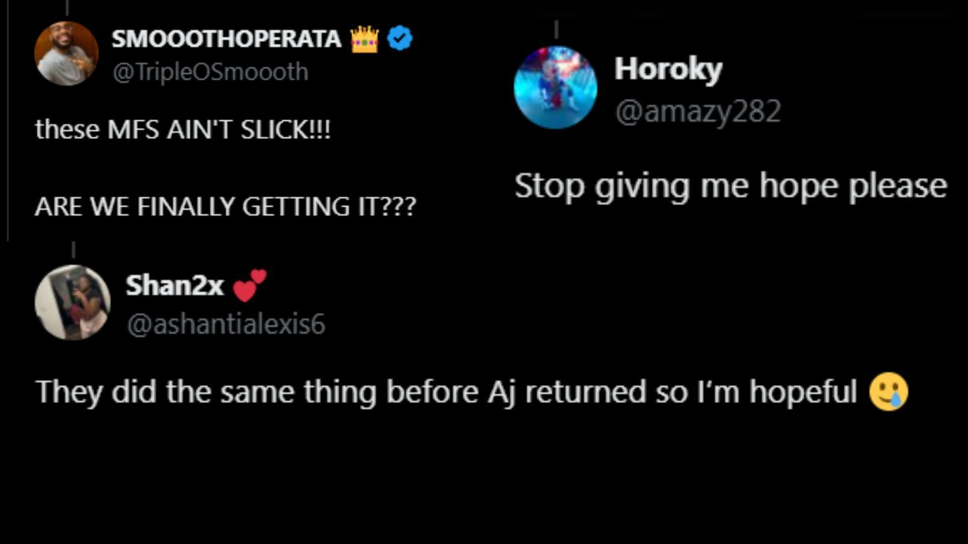 Người hâm mộ đang hy vọng vào Edge vs. Cena lần cuối. (Hình ảnh qua @316REIGNS X) 