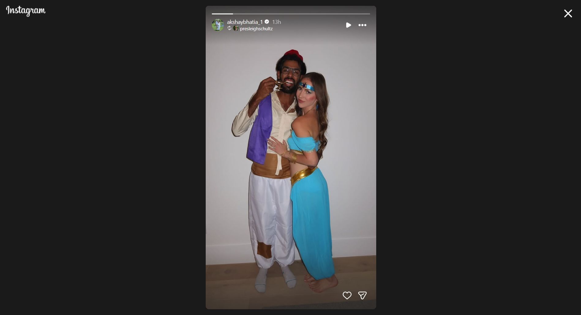 Still taken from Bhatia's Instagram story (Image Credit: Instagram @akshaybhatia_1)