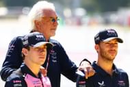 Alpine's Franco Colapinto (L), Flavio Briatore, and Pierre Gasly (R) ahead of the 2025 F1 Grand Prix of Italy race weekend - Source: Getty
