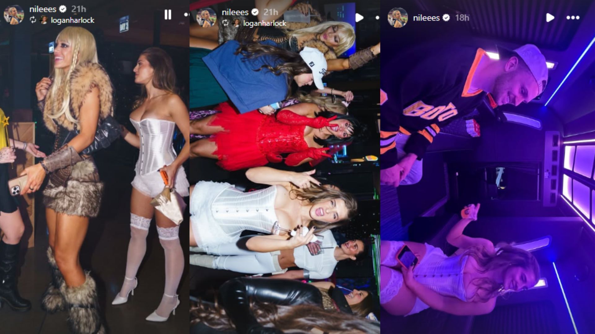 Browning and Niles enjoying the Bengals&#039; Halloween party. (Photos via Stephanie Niles&#039; Instagram post)