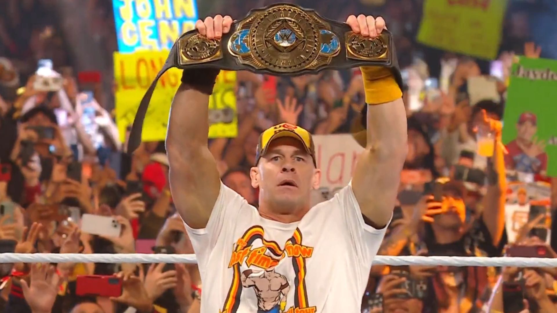 John Cena left San Diego without an important accessory. (Image Credit: WWE on X).