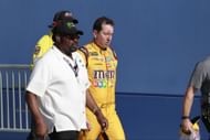 Kyle Busch of Joe Gibbs Racing, after fighting with Joey Logano of Team Penske on March 12, 2017, at Las Vegas. Source: Getty
