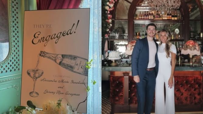 In Photos: Bruins goaltender Jeremy Swayman and fiancee Alessandra's engagement party
