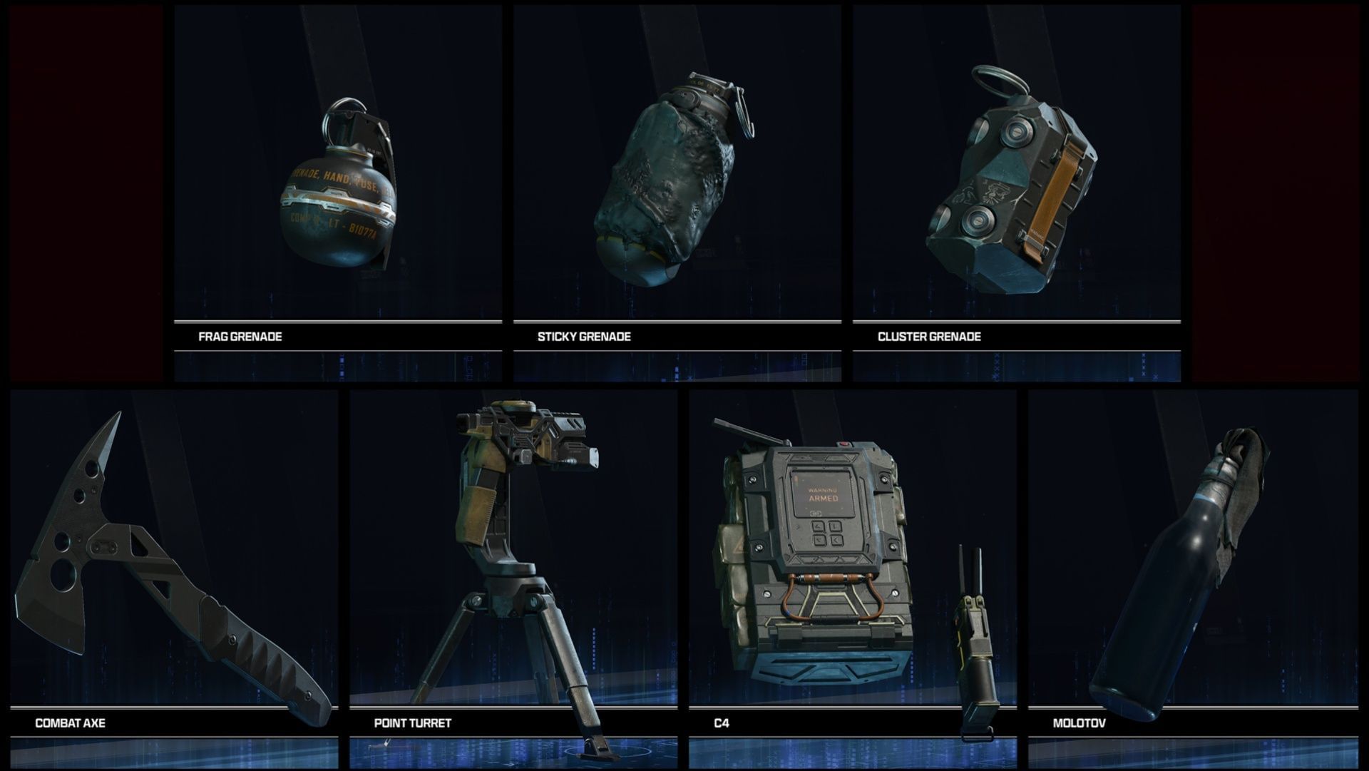 All available Lethal Equipment in BO7 Zombies (Image via Activision)