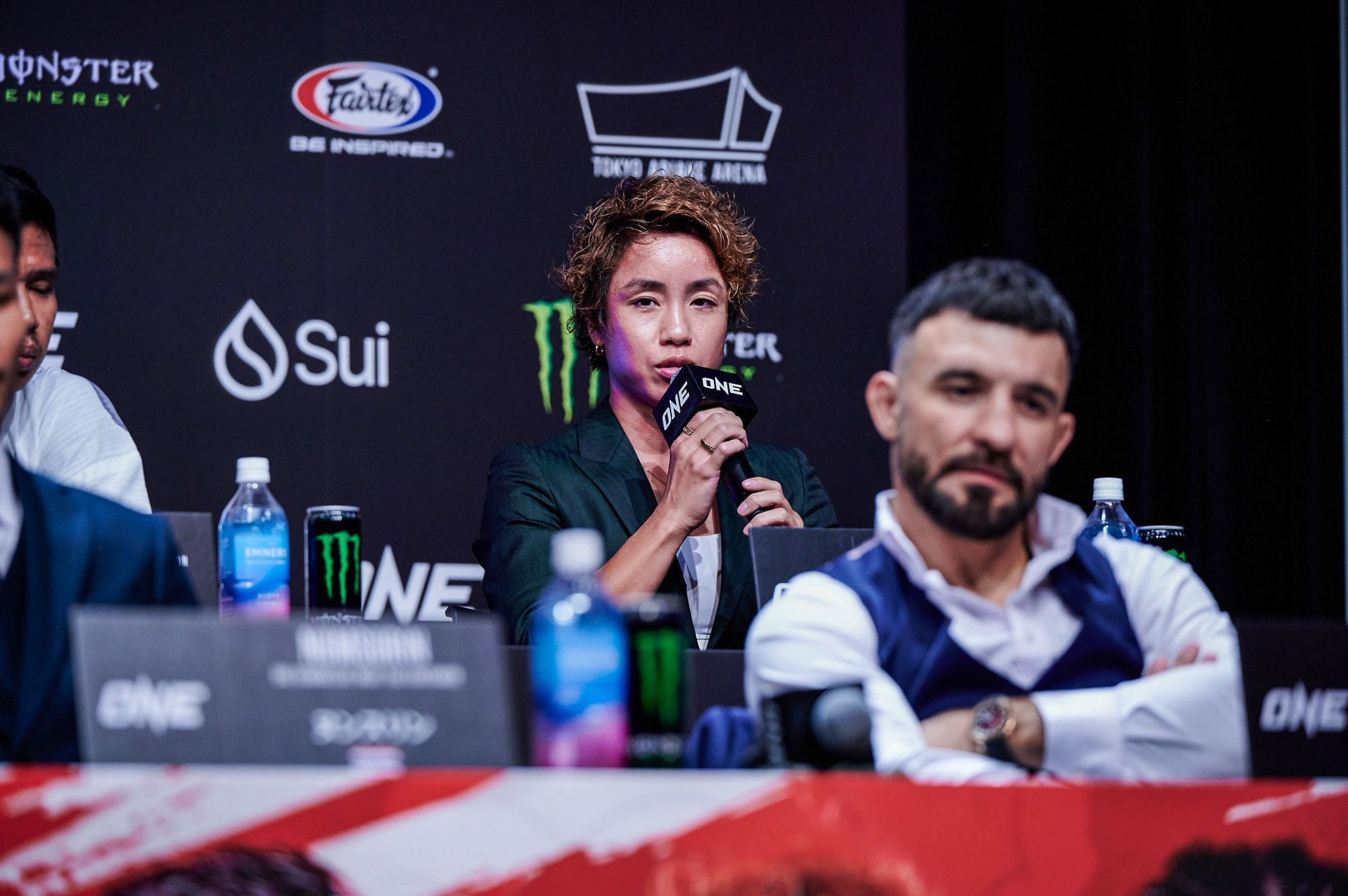 Former K-1 champion Kana Morimoto (center) of Japan. [Image: ONE Championship]