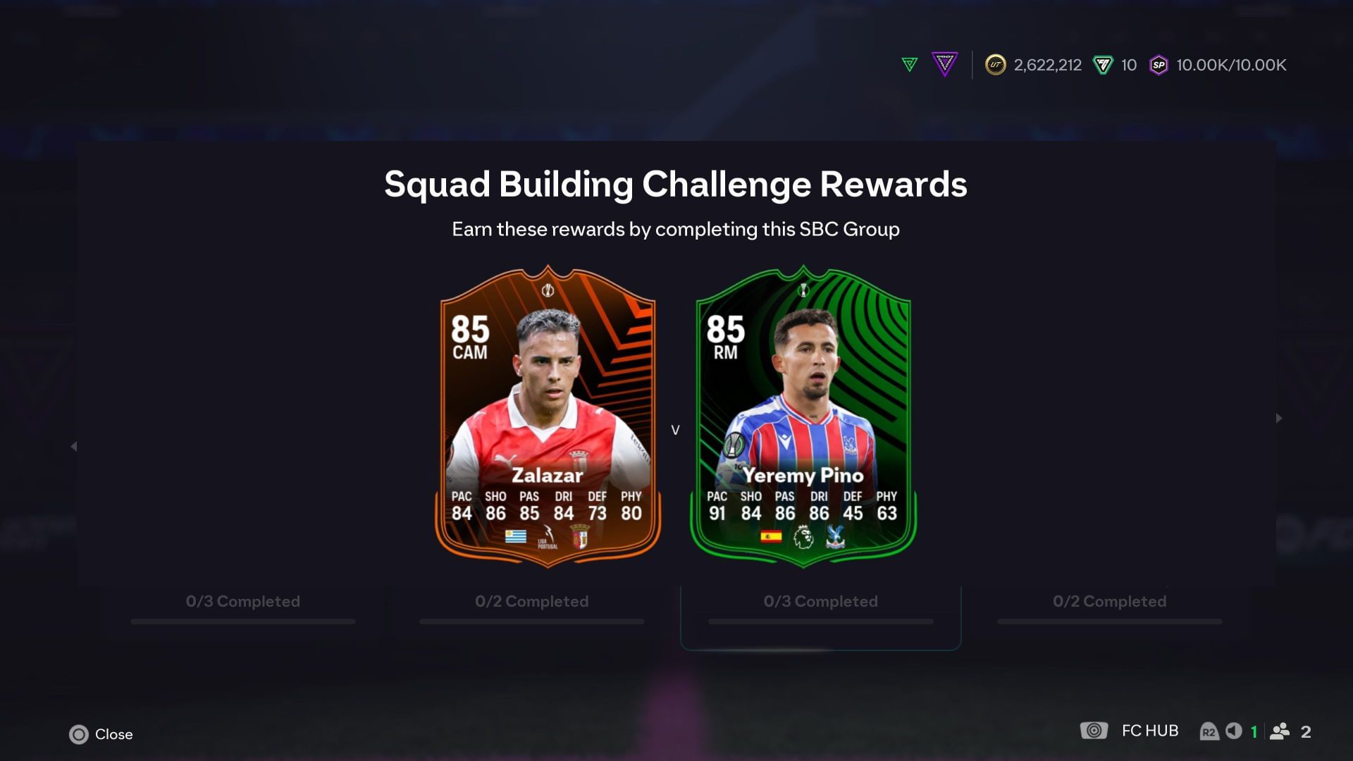 The available players (Image via EA Sports)