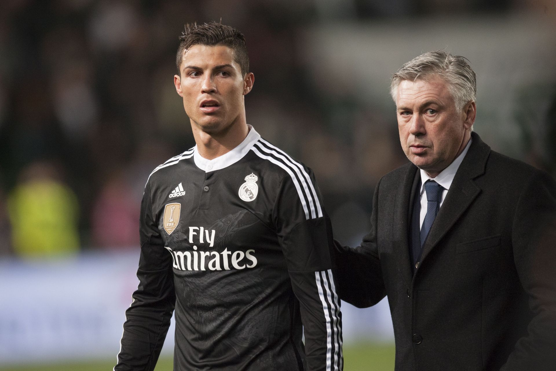 Cristiano Ronaldo (left) and Carlo Ancelotti