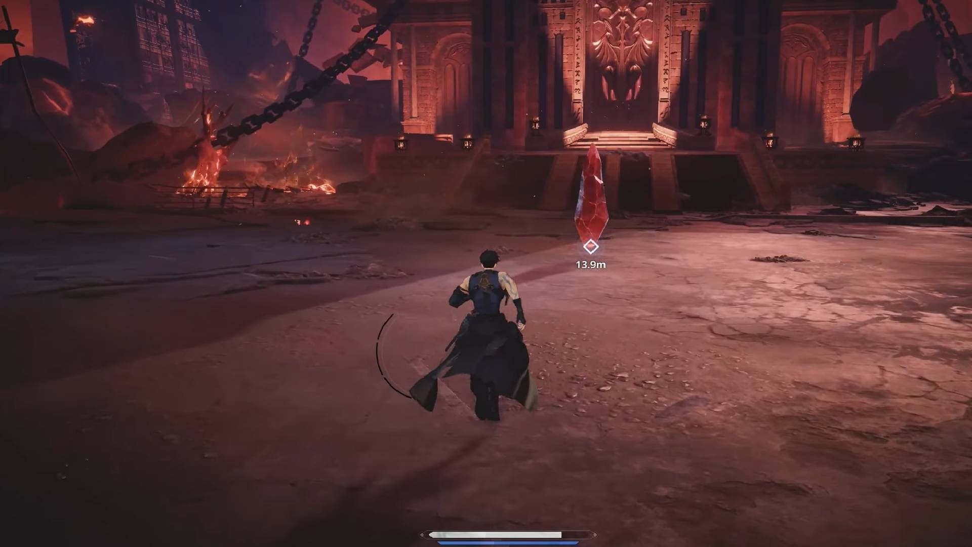 Defeat the Cerberus in Solo Leveling, Arise Overdrive to find the orb at the entrance of the building (Image via Netmarble || YouTube/NoGoodEman)