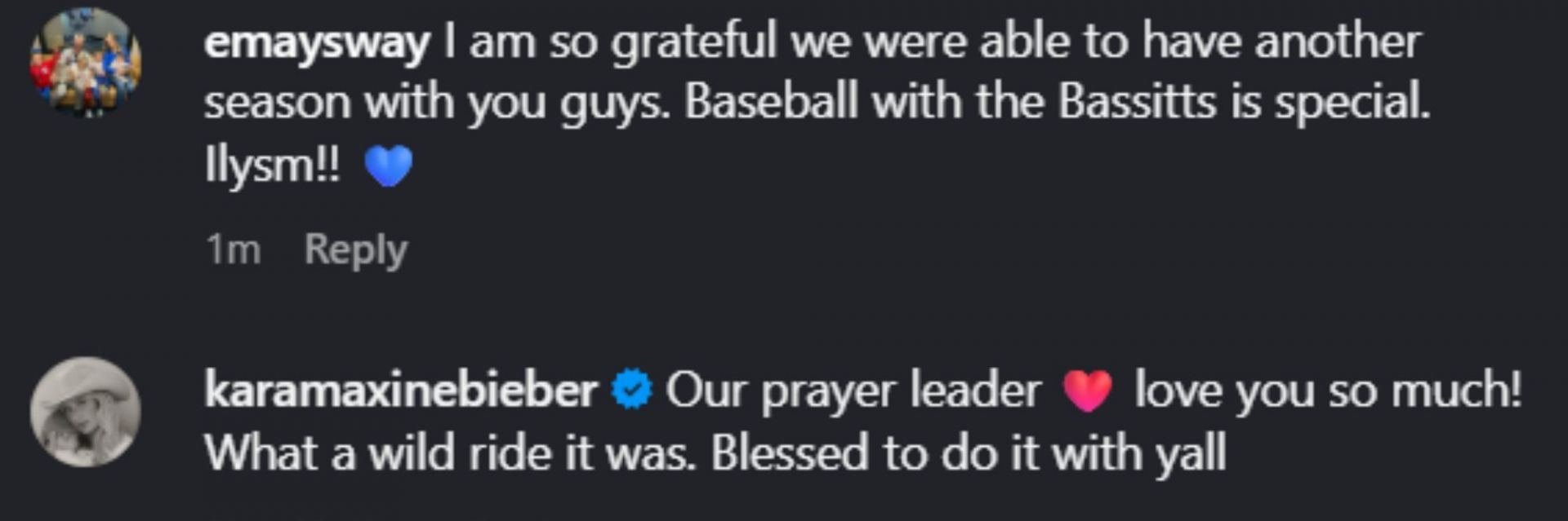 Screenshot of comments [Image Source: Instagram/jessicagbassitt]