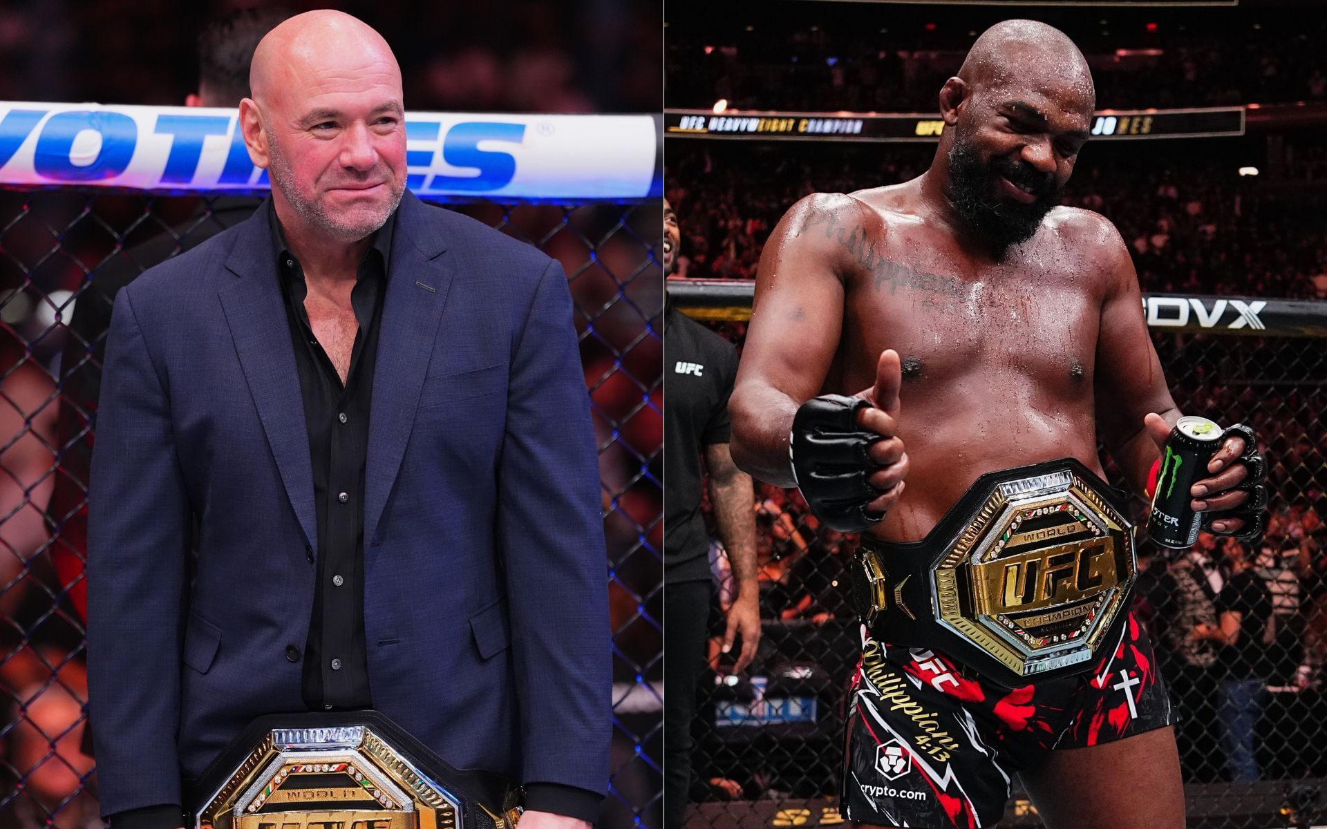 Dana White (left) is apprehensive of putting Jon Jones (right) on UFC White House. [Image courtesy: Getty Images]