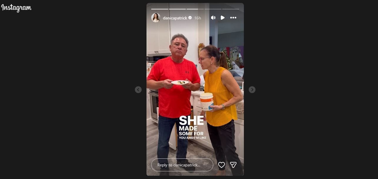 Danica Patrick&#039;s story on November 26 - via @danicapatrick on Instagram