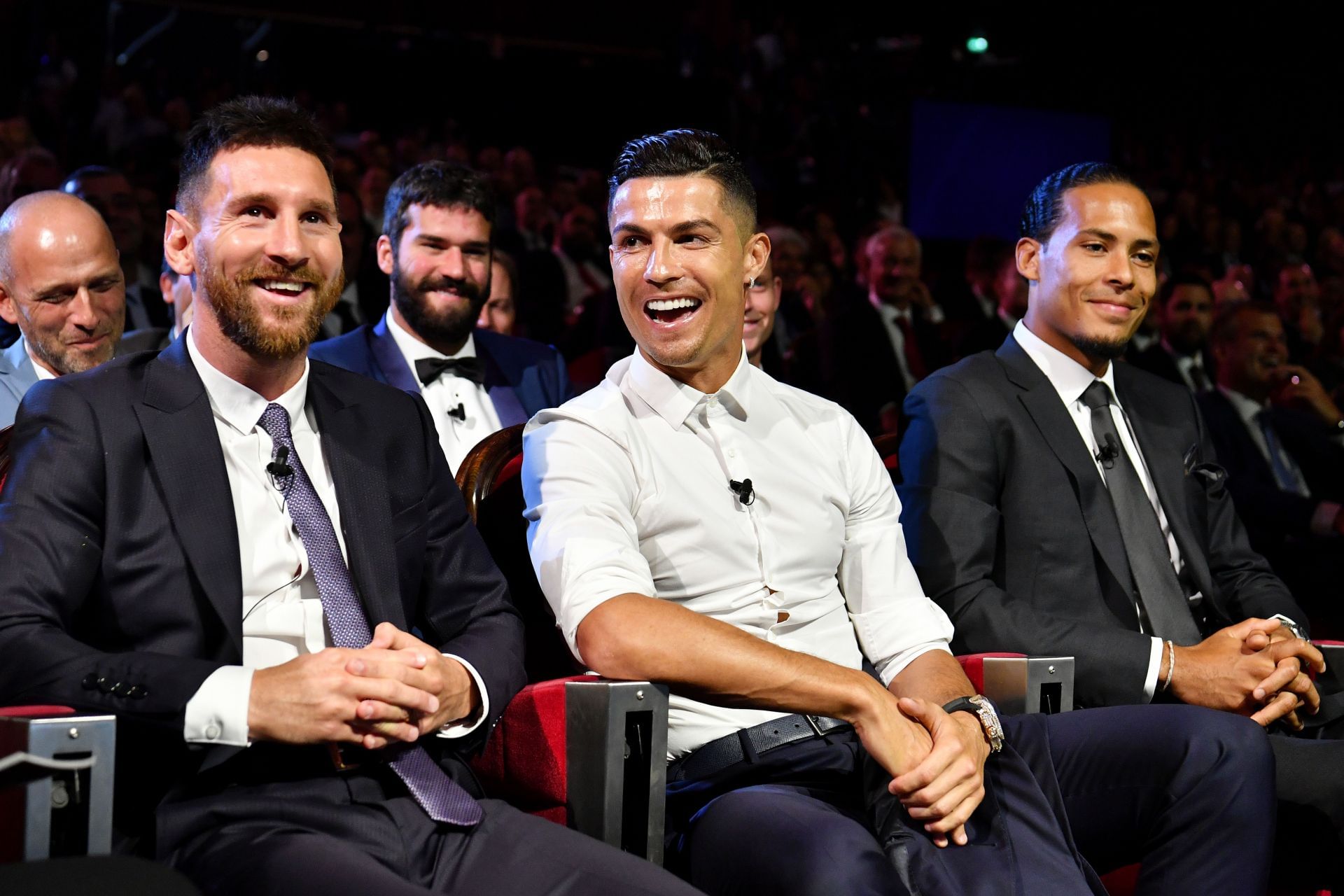 L to R: Messi, Ronaldo and Virgil van Dijk - Source: Getty
