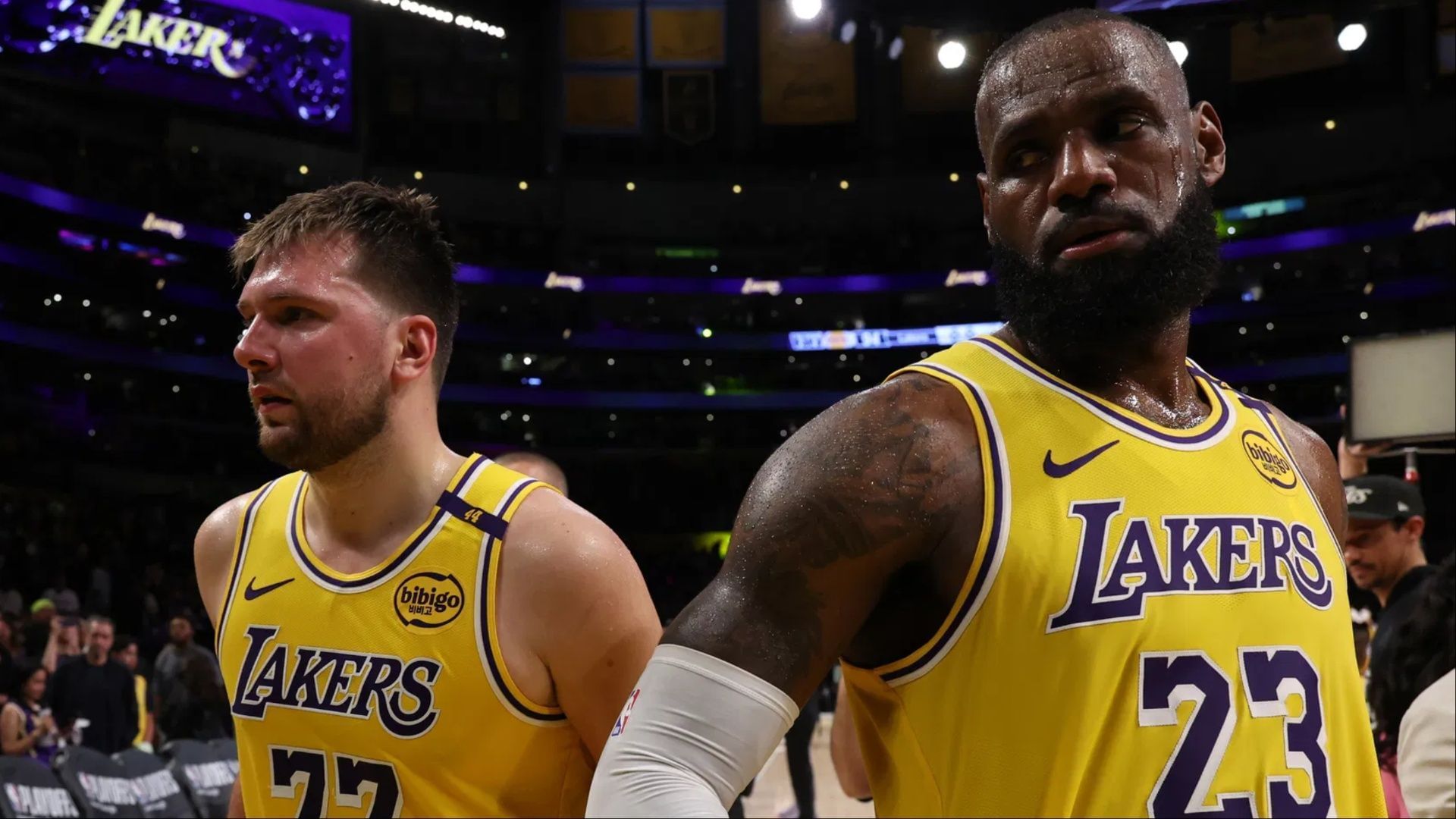 Luka Doncic and LeBron James of the LA Lakers. (Photo: IMAGN)