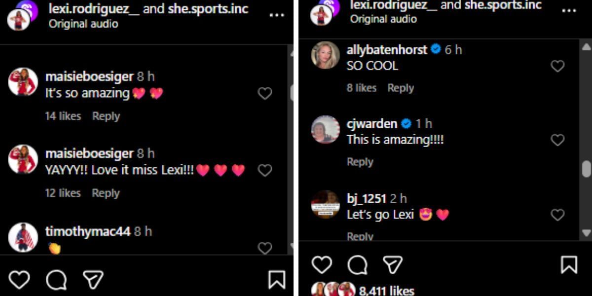 Screenshot of the Instagram post&#039;s comment section.