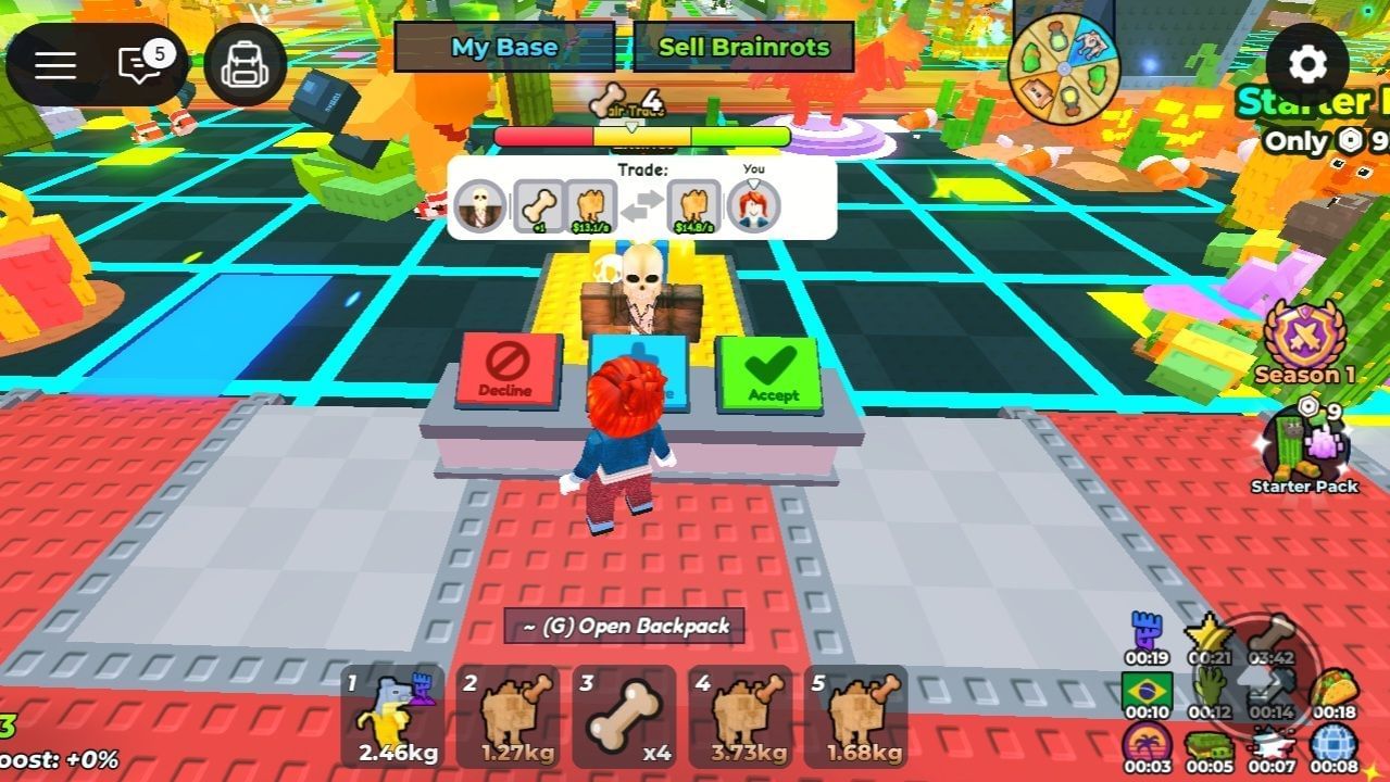 Trade with an NPC for Bone (Image via Roblox)