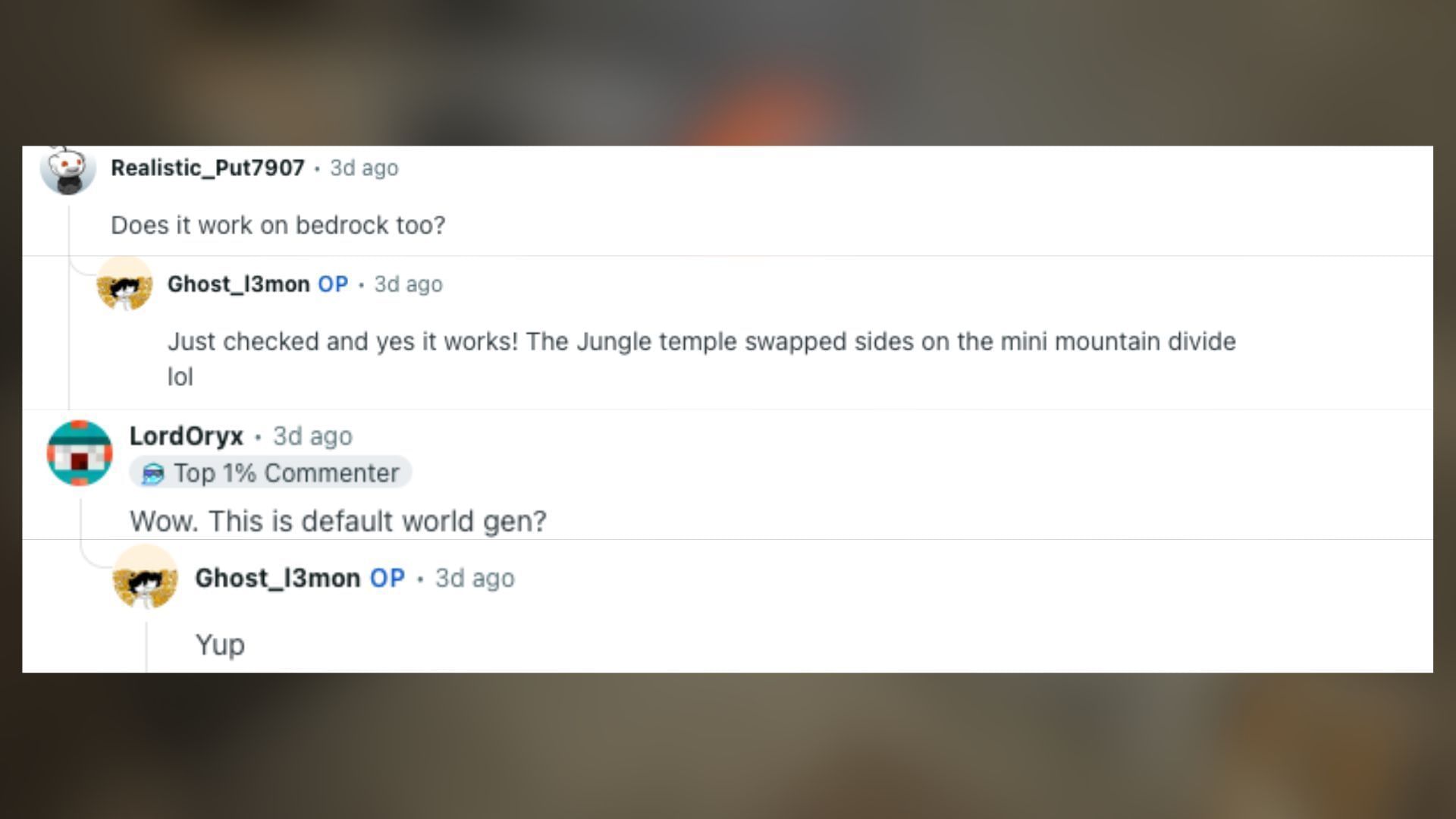 Redditors talk about the region that looked like Far Lands in Minecraft (Image via Reddit)