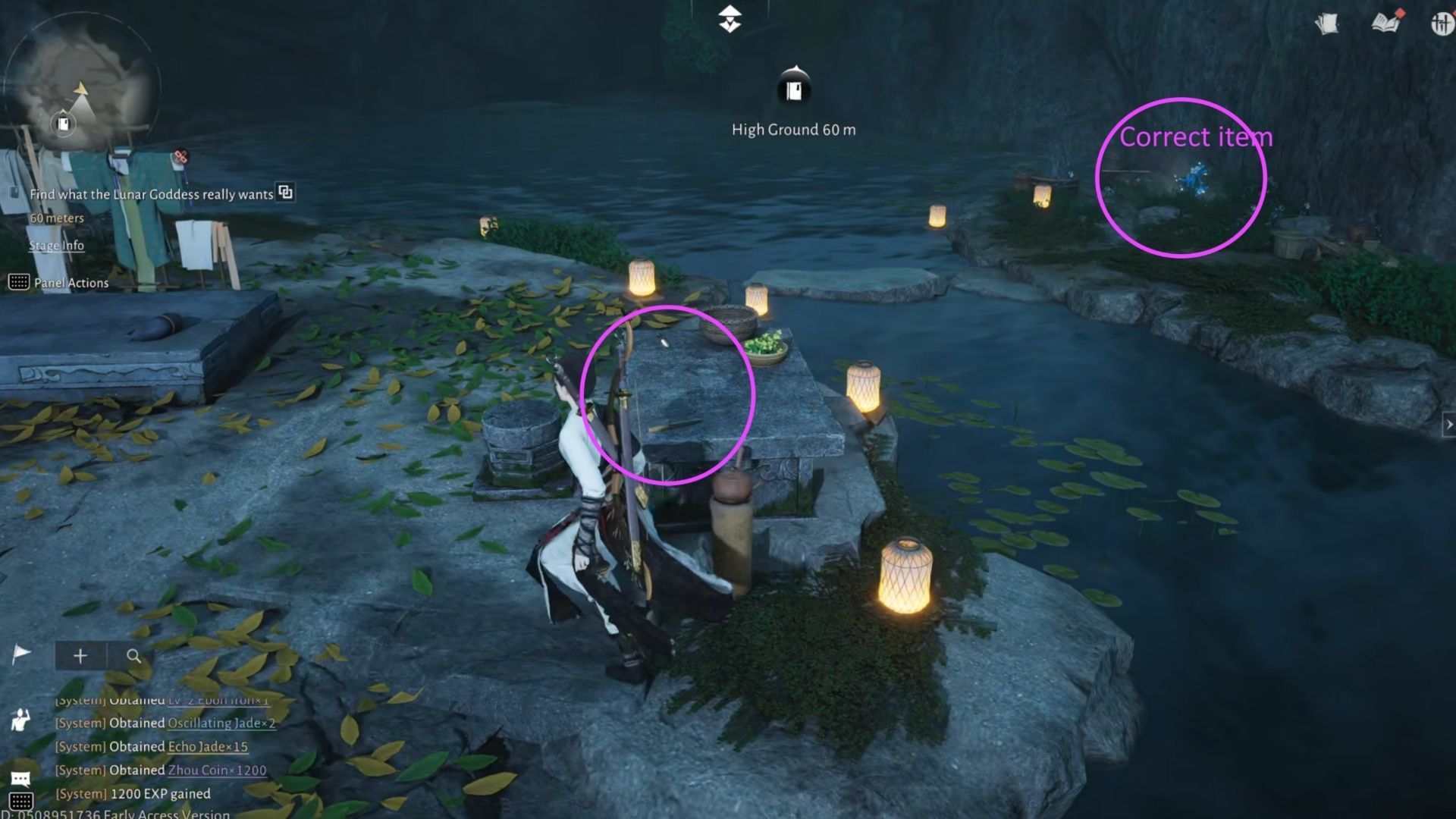 These are the only two items you can pick up in the last part of Where Winds Meet&#039;s Blind to the World (Image via NetEase)