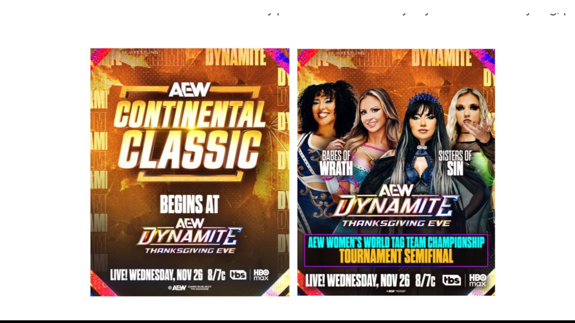 Announcements for Dynamite this week [Source: AEW&#039;s website (allelitewrestling.com)]
