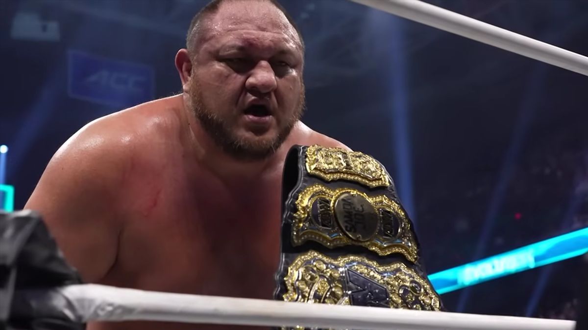 Samoa Joe as AEW World Champion (Image via AEW