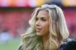 IN PICS: Chiefs heiress Gracie Hunt turns heads in shimmering silver fit ahead of star-studded Las Vegas F1 race