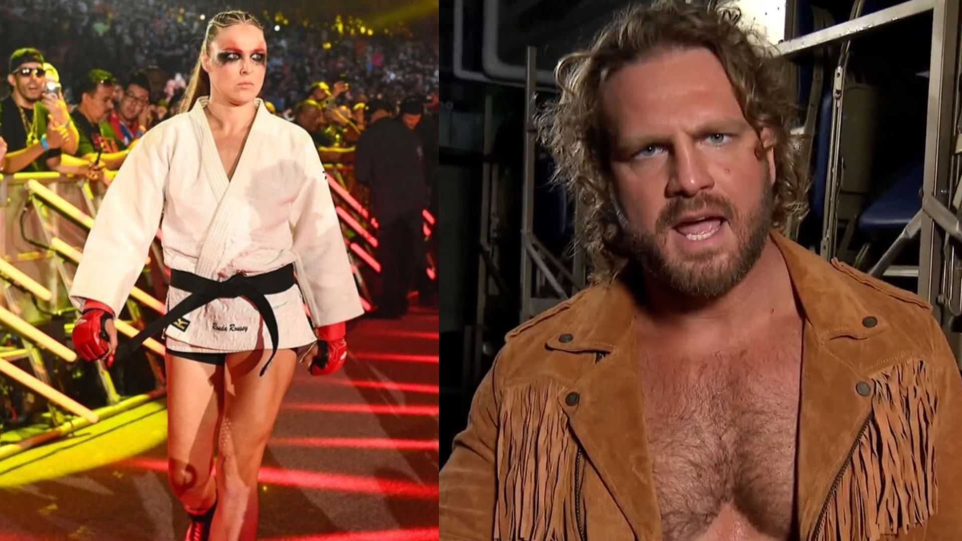 Ronda Rousey (left) / Hangman Adam Page (right) [Image Credits : WWE