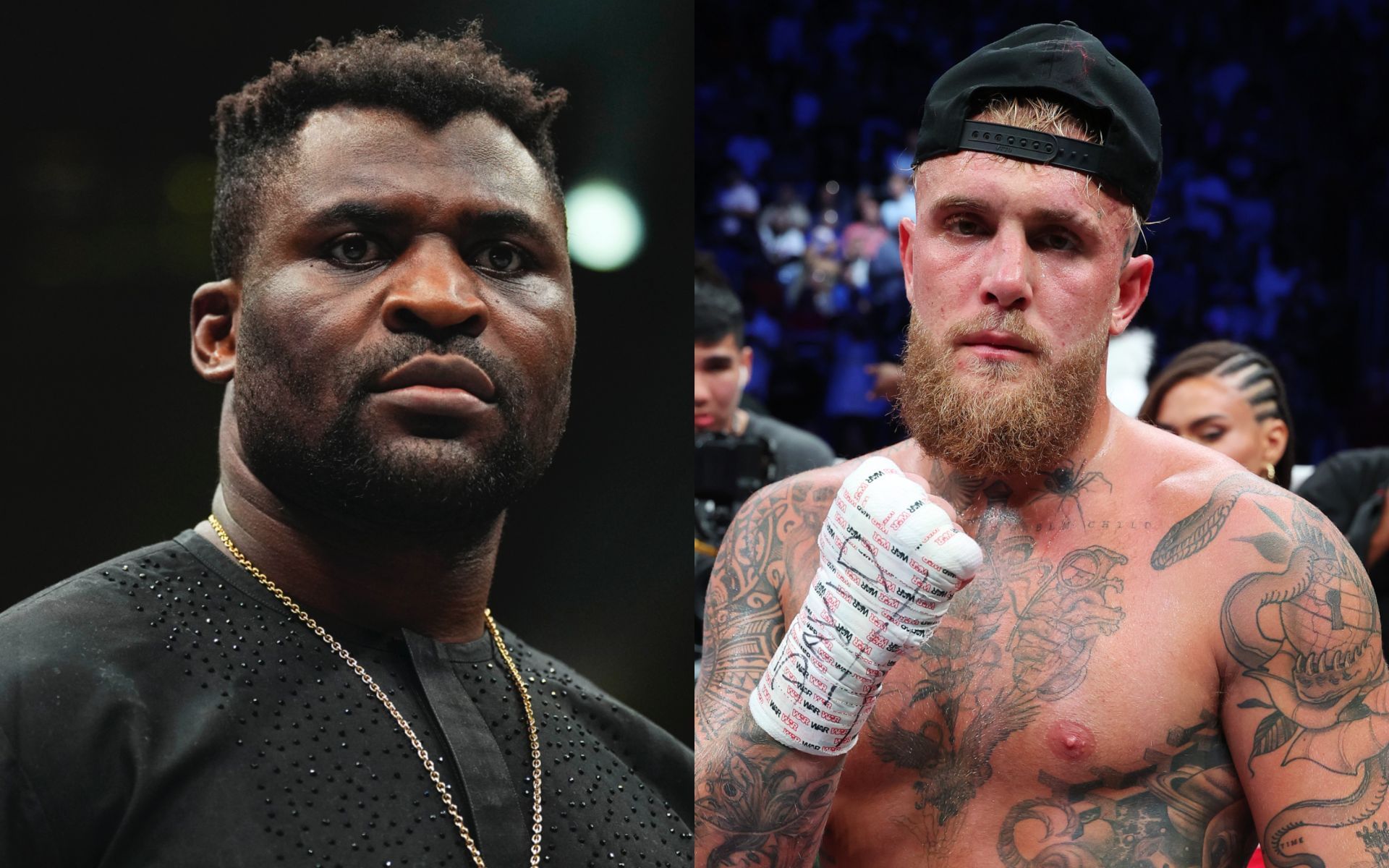UFC star questions Francis Ngannou (left) refusing Jake Paul (right) fight. [Images courtesy: Getty Images] 