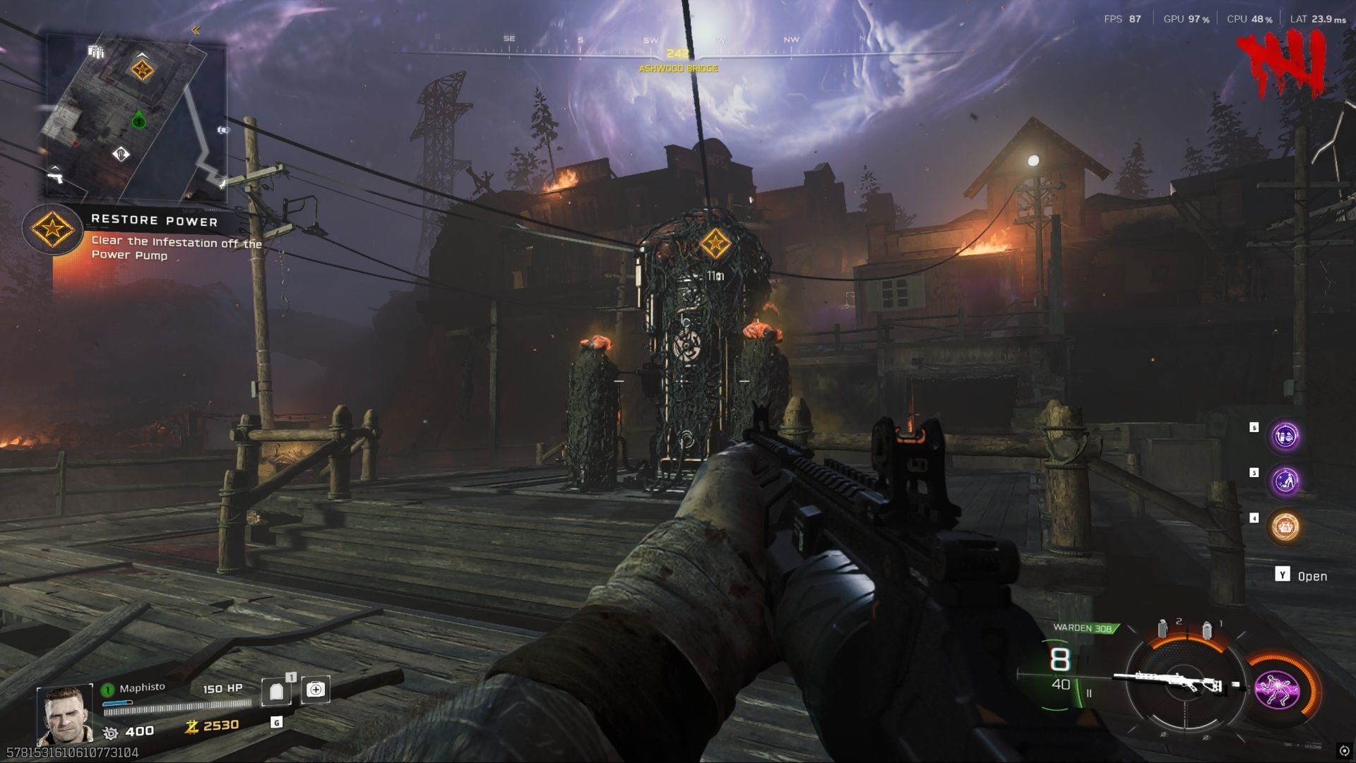 Clear the infested power pump in Ashwood POI (Image via Activision)