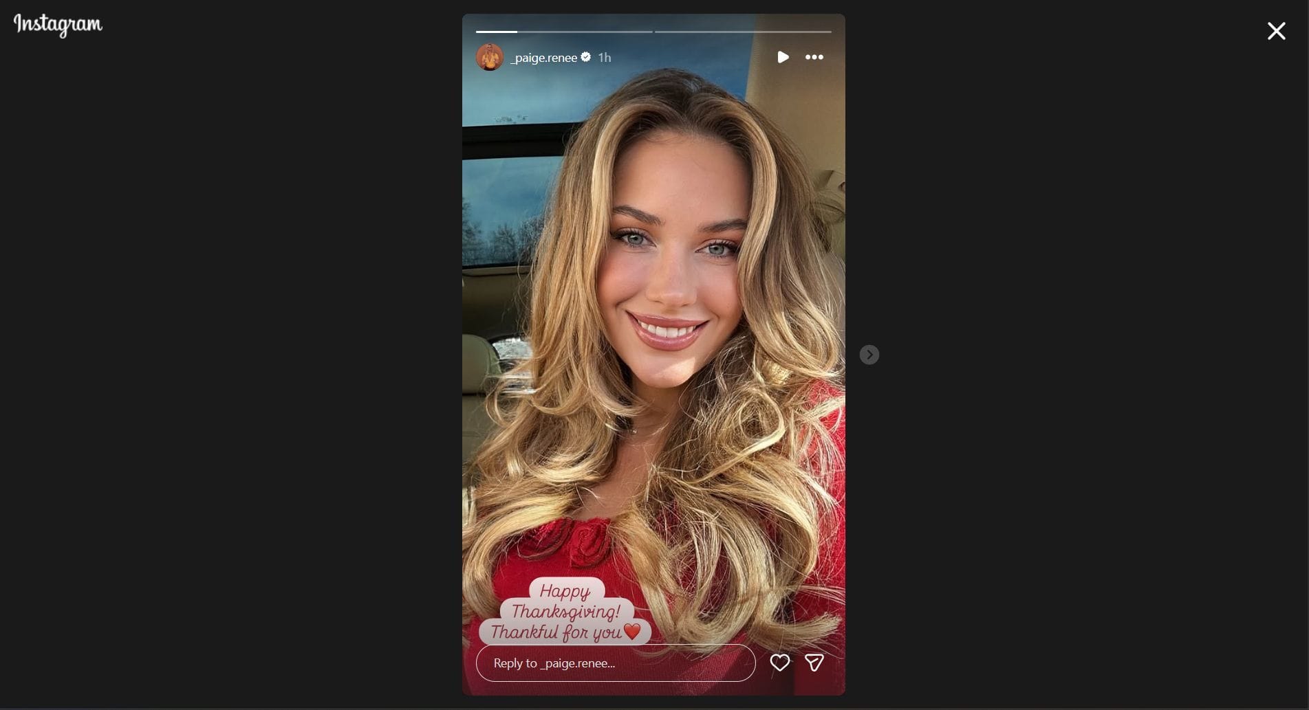 Still taken from Spiranac's Instagram story (Image Credit: Instagram @_paige.renee)