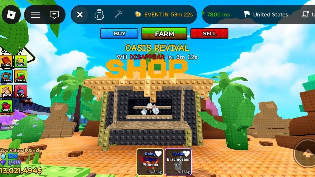 Oasis Revival event hub (Image via Roblox)