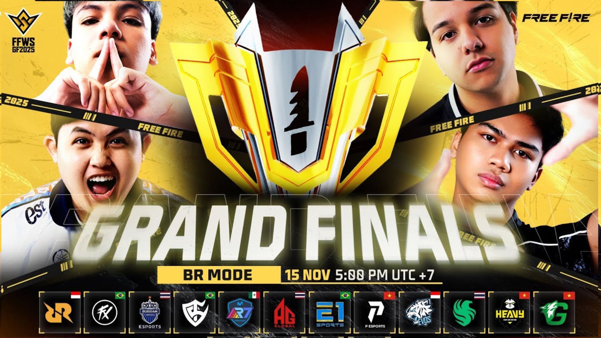 FFWS 2025 Global Finals BR Finale takes place on November 15 (Image via YouTube/Free Fire Max Esports India Official)