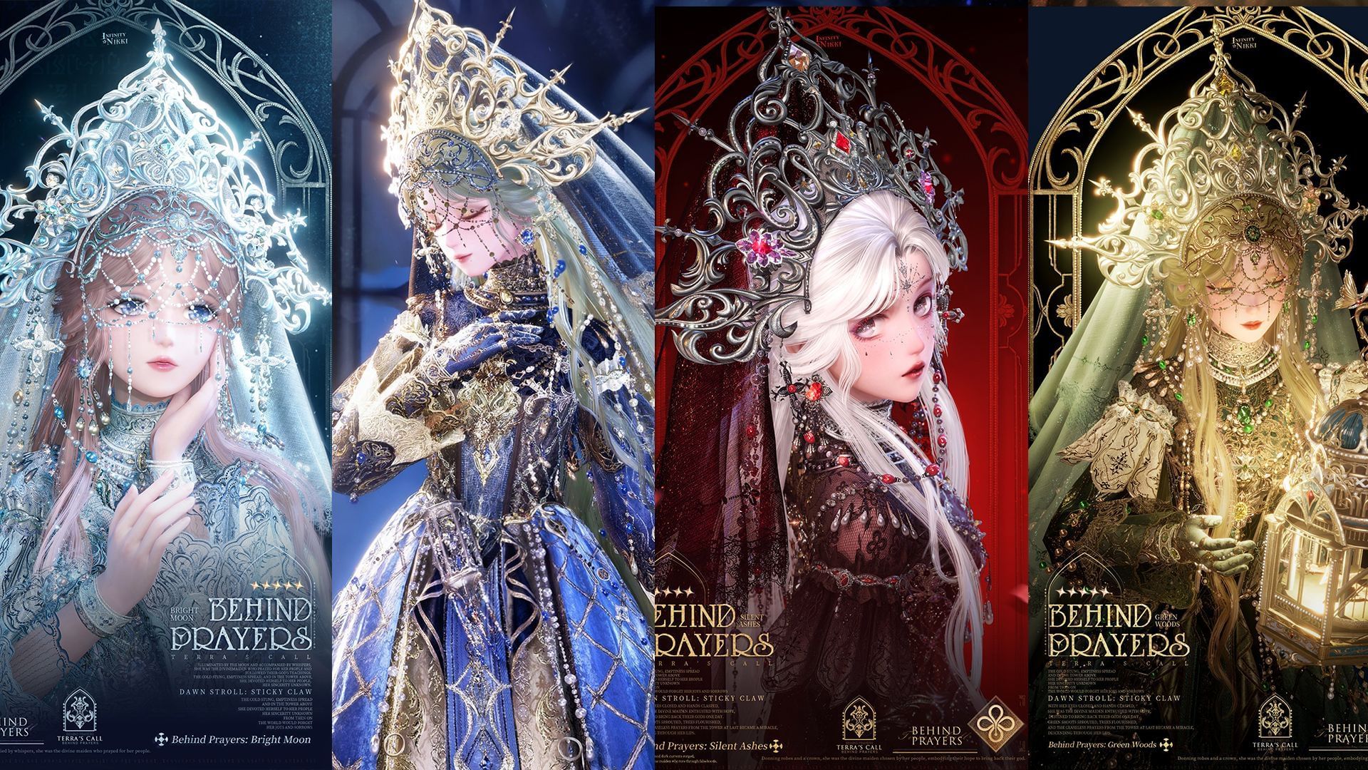 All evolutions for the Behind Prayers outfit (Image via Infold Games)