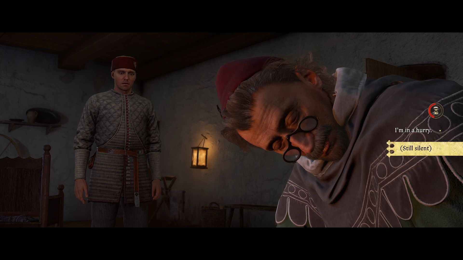 Keep quiet to avoid upsetting Albich (Image via Deep Silver)