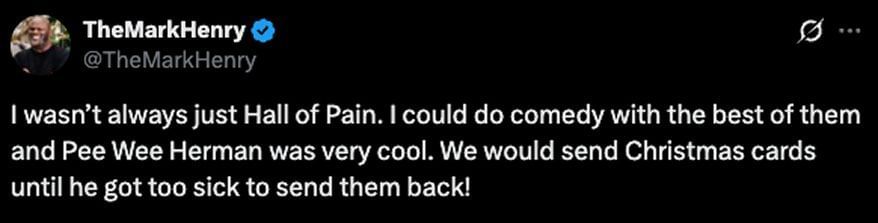 Screengrab of Mark Henry&#039;s tweet (Image credit: Henry&#039;s X account)