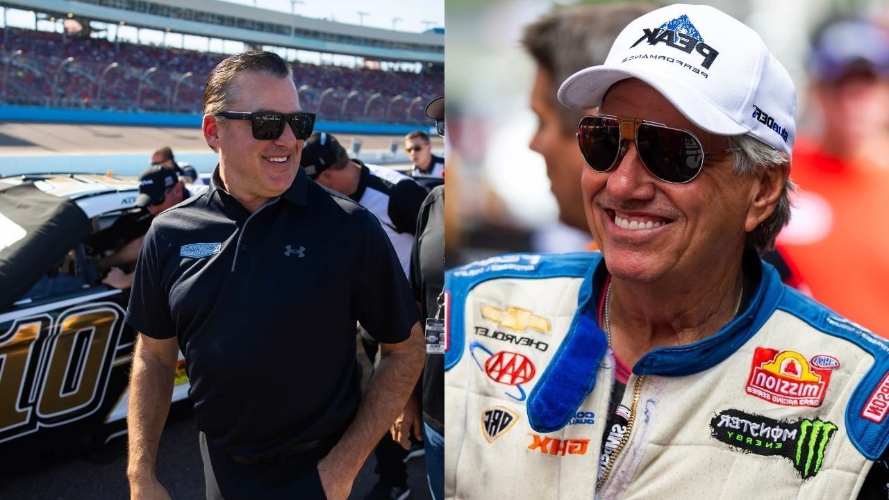 Tony Stewart (L) and NHRA legend John Force (R) (Source: Imagn)