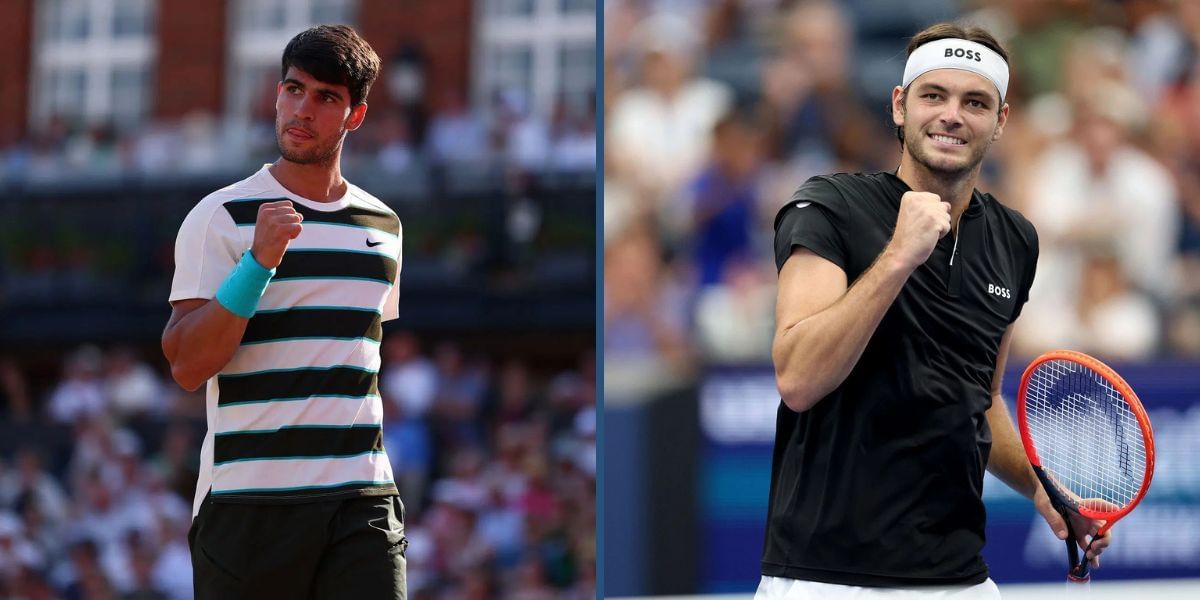 Carlos Alcaraz and Taylor Fritz are bidding to reach the ATP Finals 2025 semifinals. (Photos: Getty)