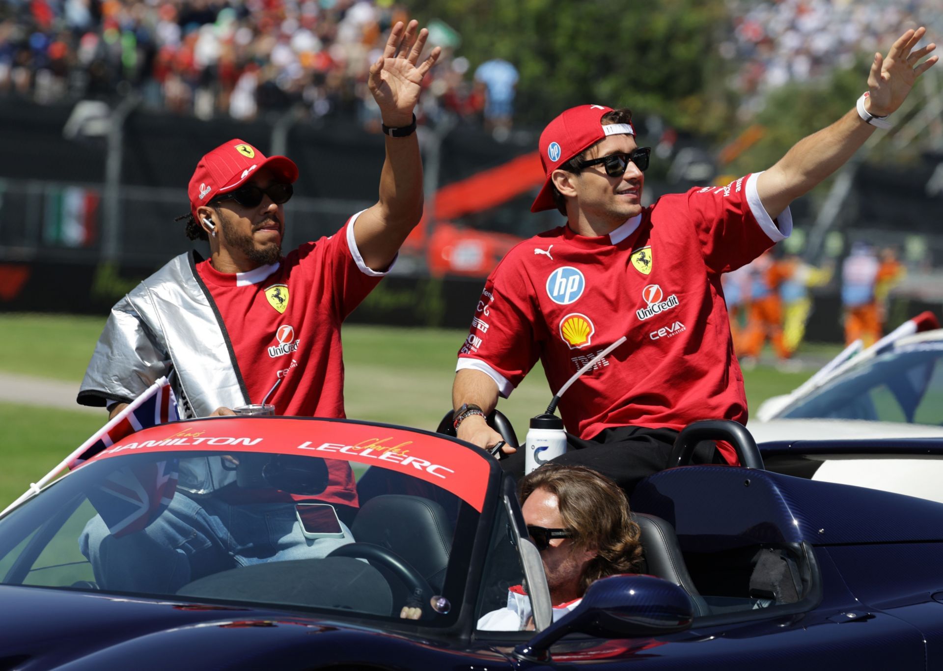 Ferrari&#039;s Lewis Hamilton (L) and Charles Leclerc (R) at the 2025 F1 Grand Prix of Mexico race weekend - Source: Getty