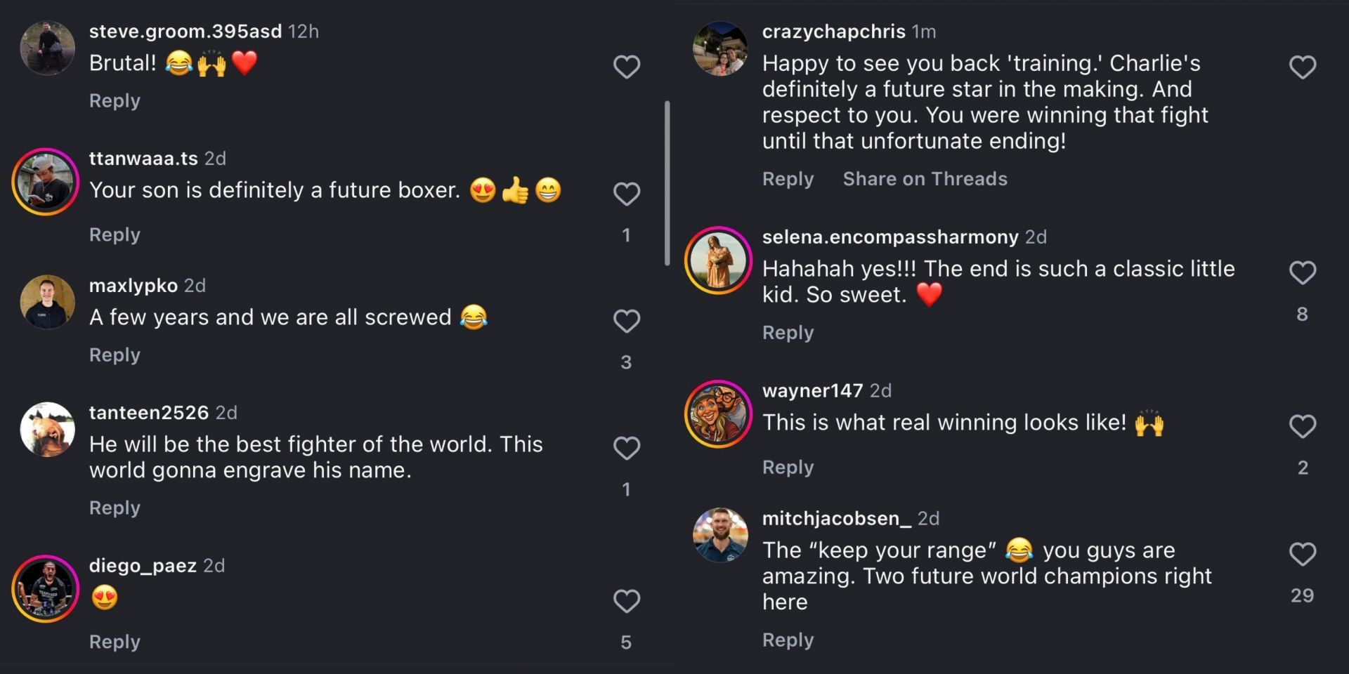 Fans react to Peacock&#039;s Instagram post. [Screenshots from Instagram @jake_leestriking]