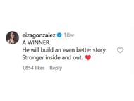 Bình luận của Gonzalez trên Instagram