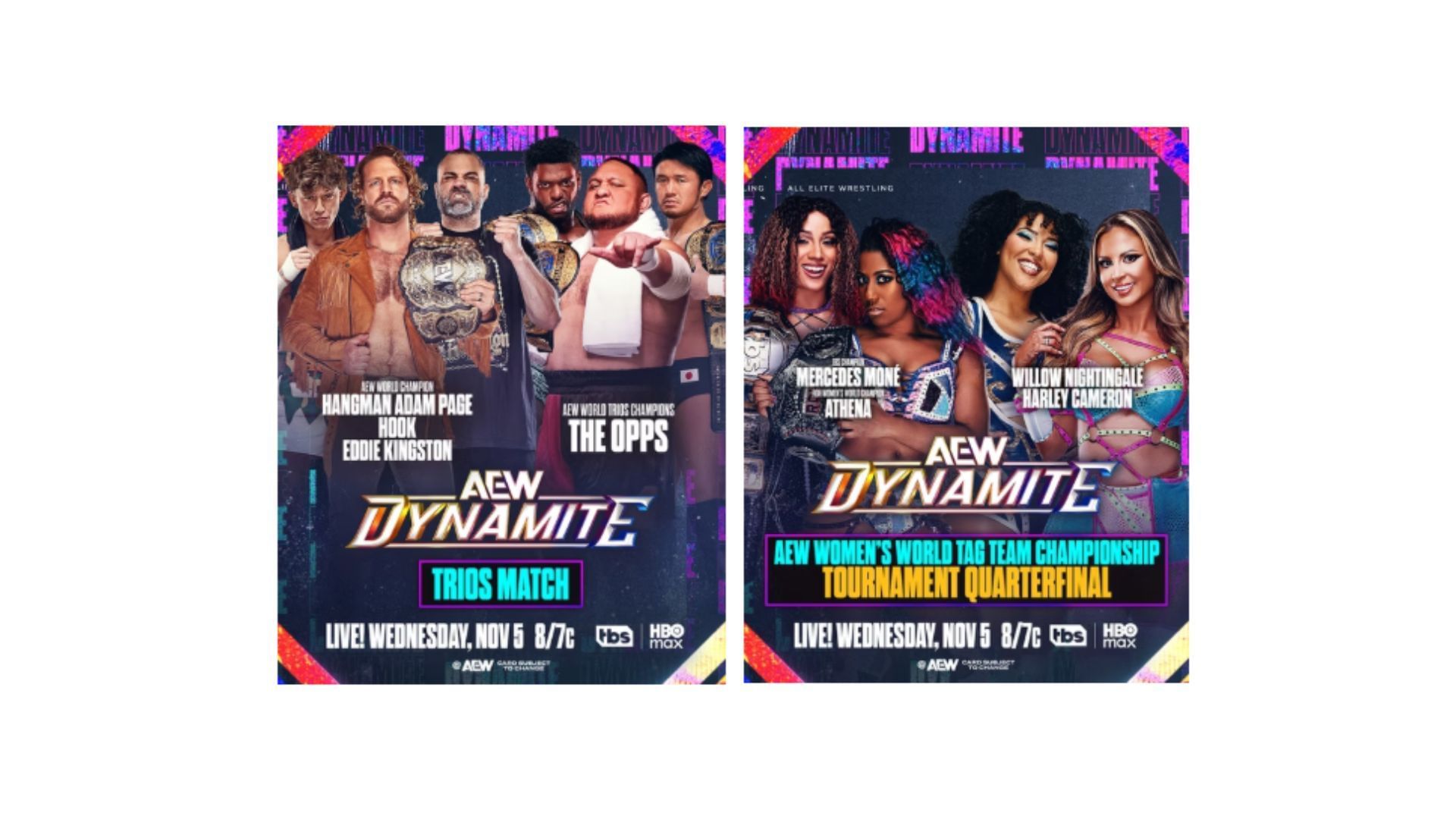 Announcements for this week&#039;s Wednesday Night Dynamite [Image Credits allelitewrestling.com]