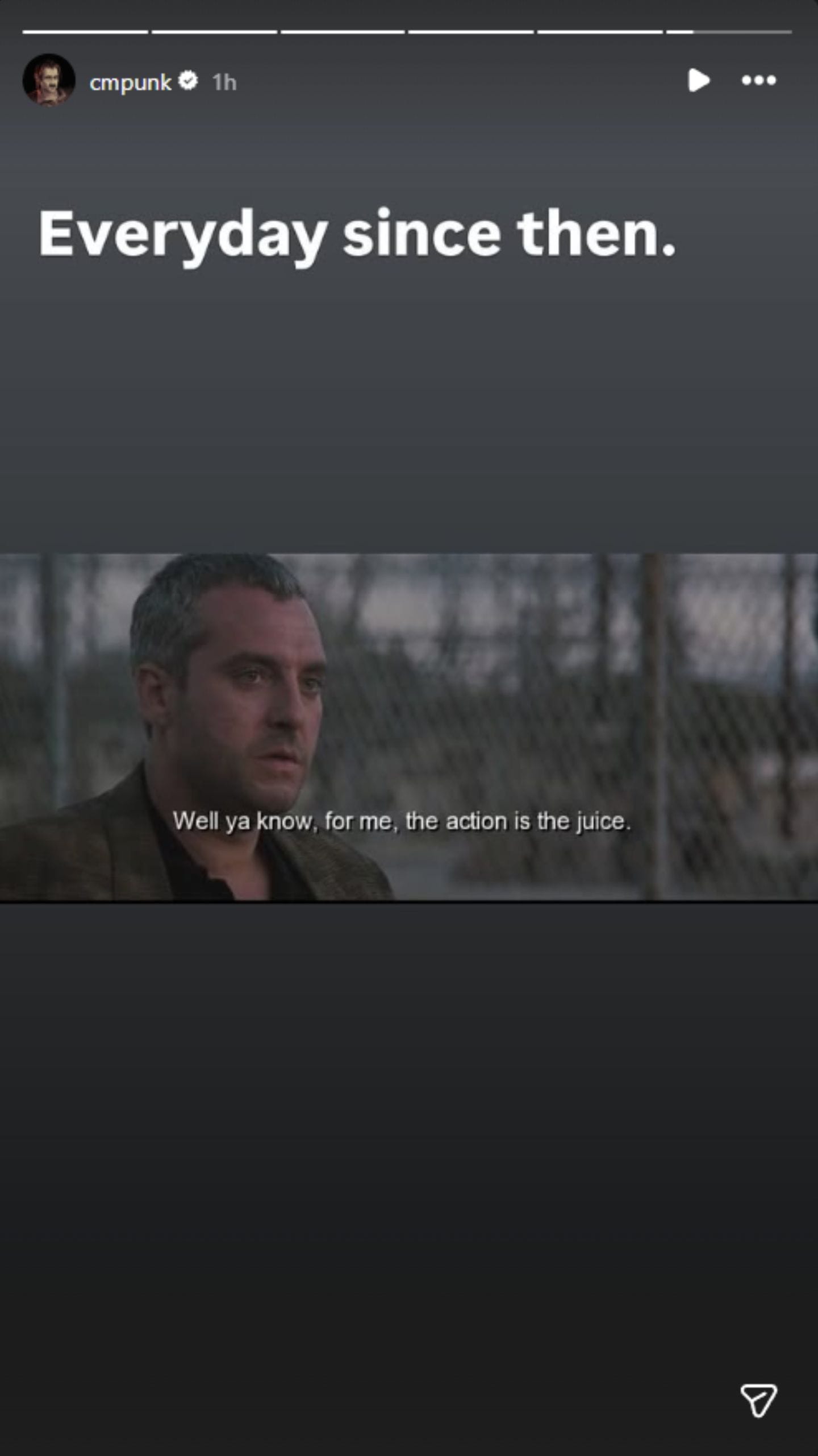 CM Punk shared this on his Instagram stories. (Photo: @cmpunk on IG)