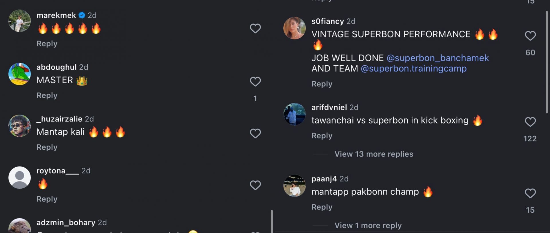 Screenshots from ONE Championship's Instagram (@onechampionship)