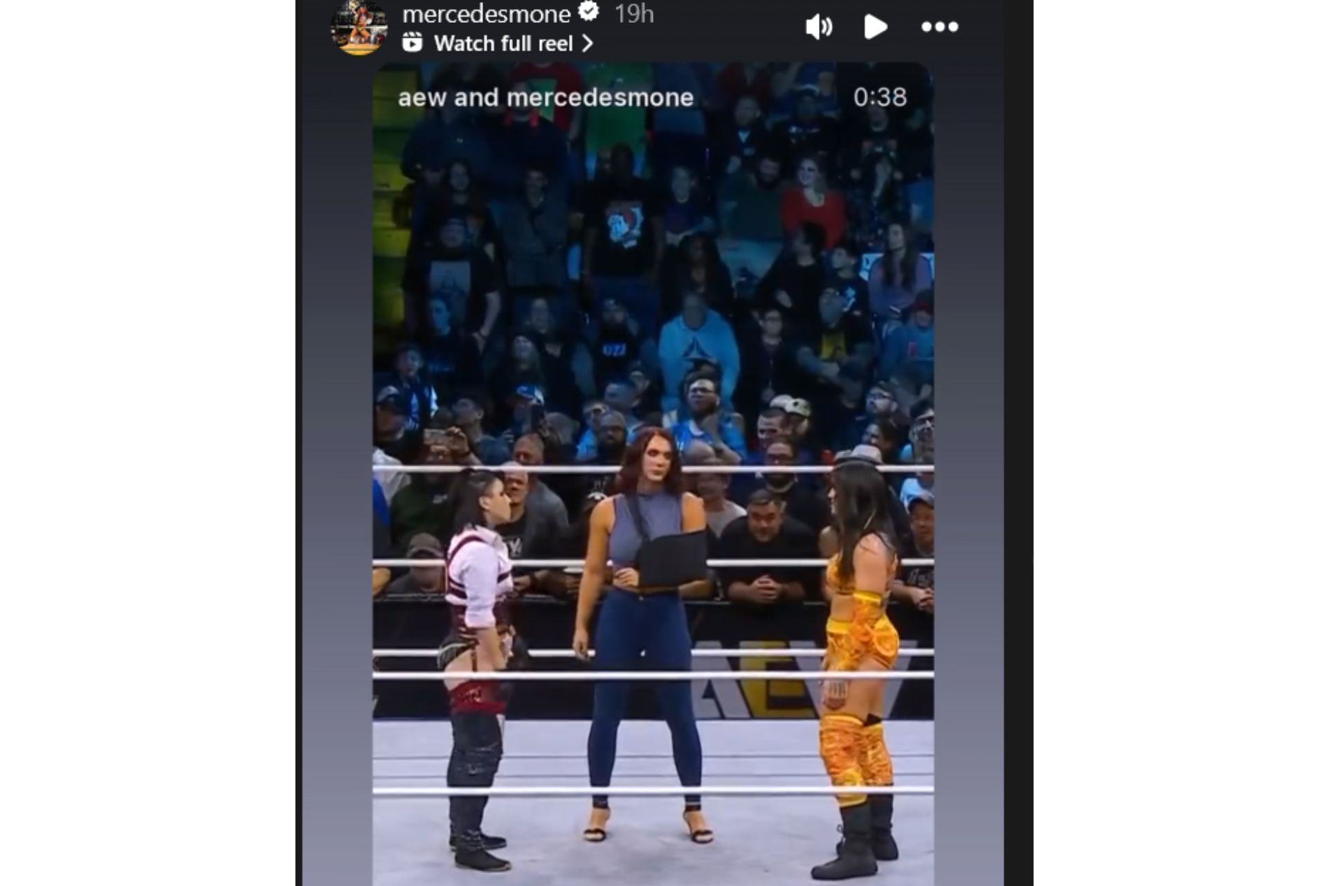 Mercedes shared the clip of Kamille from AEW Dynamite in November last year