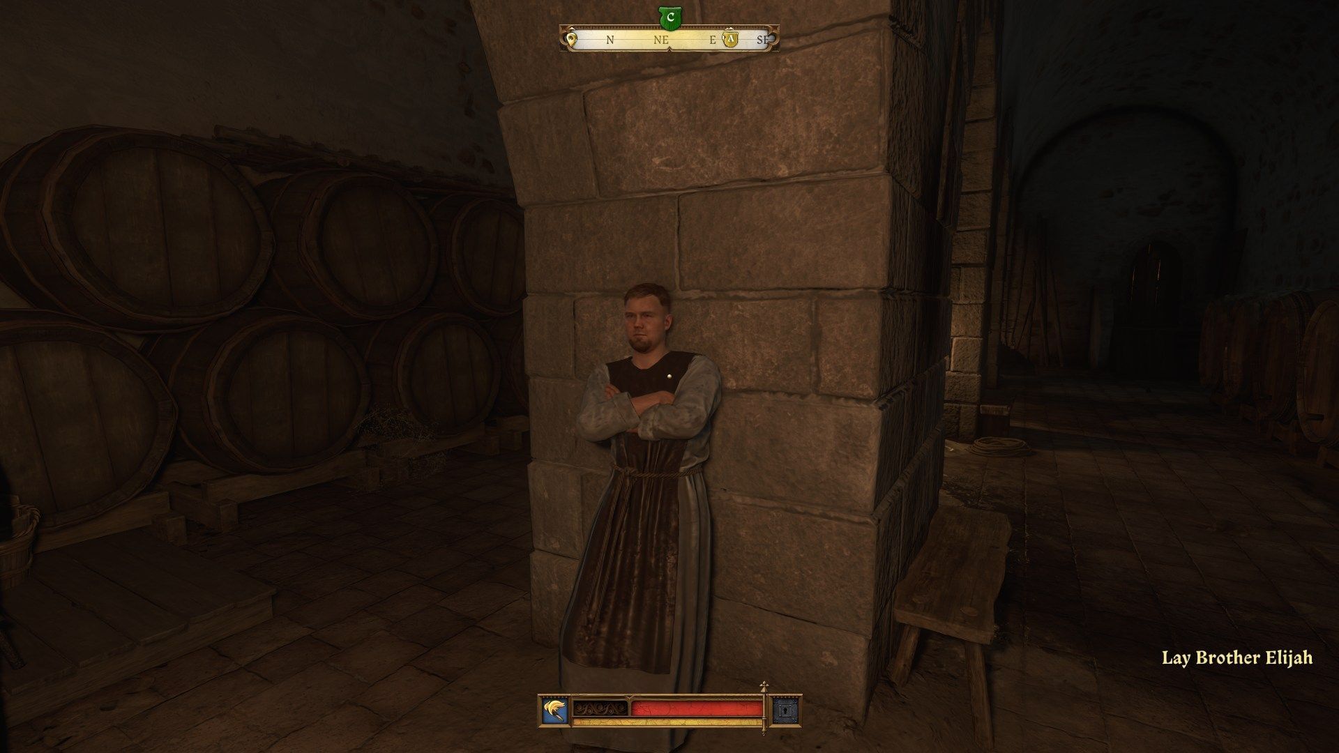 Find and talk to Elijah in the cellar (Image via Deep Silver)