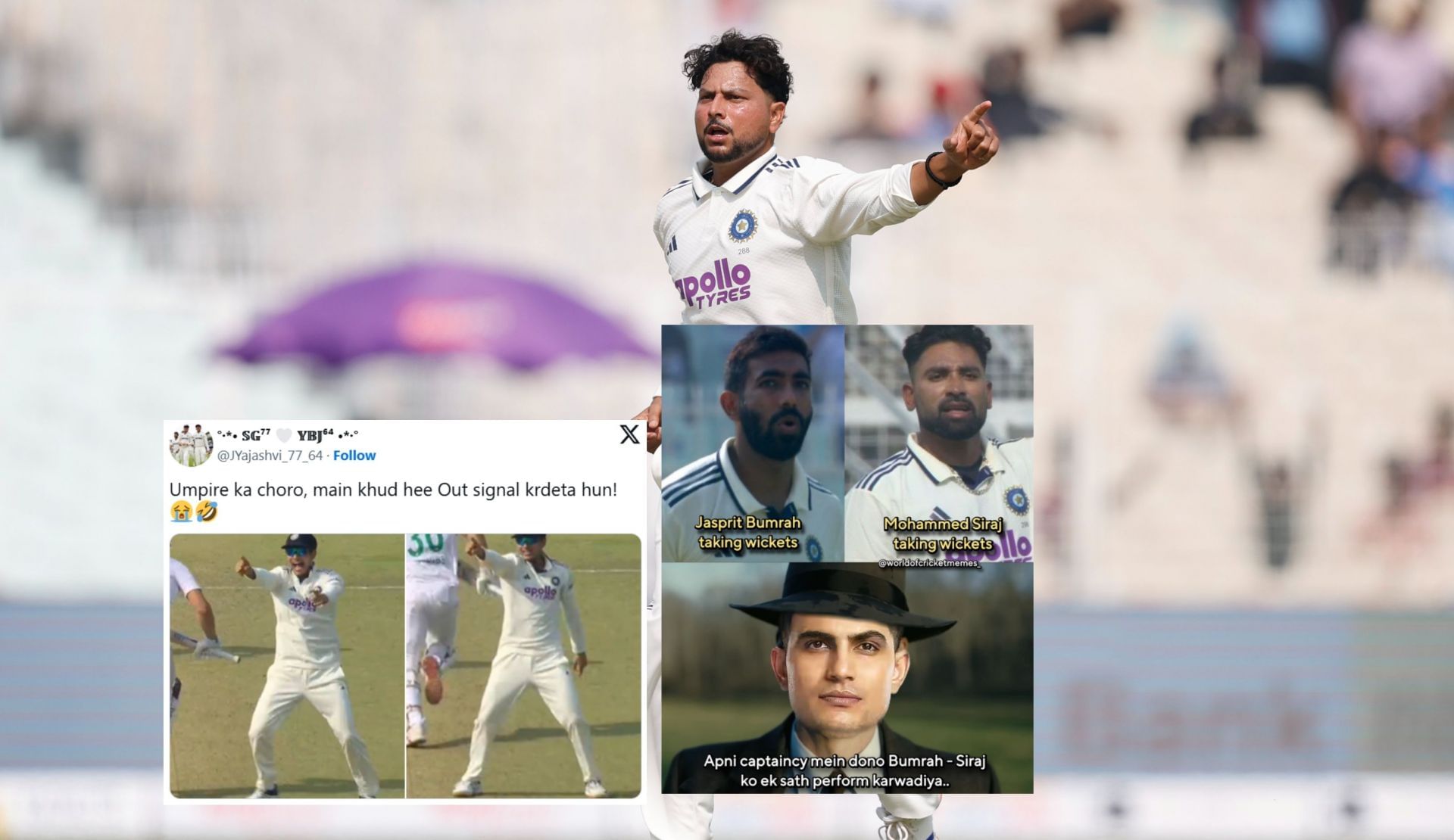 Top memes from Day 1 of 1st IND vs SA Test. (Images: X - @BCCI, @JYajashvi_77_64, Instagram - worldofcricketmemes_)