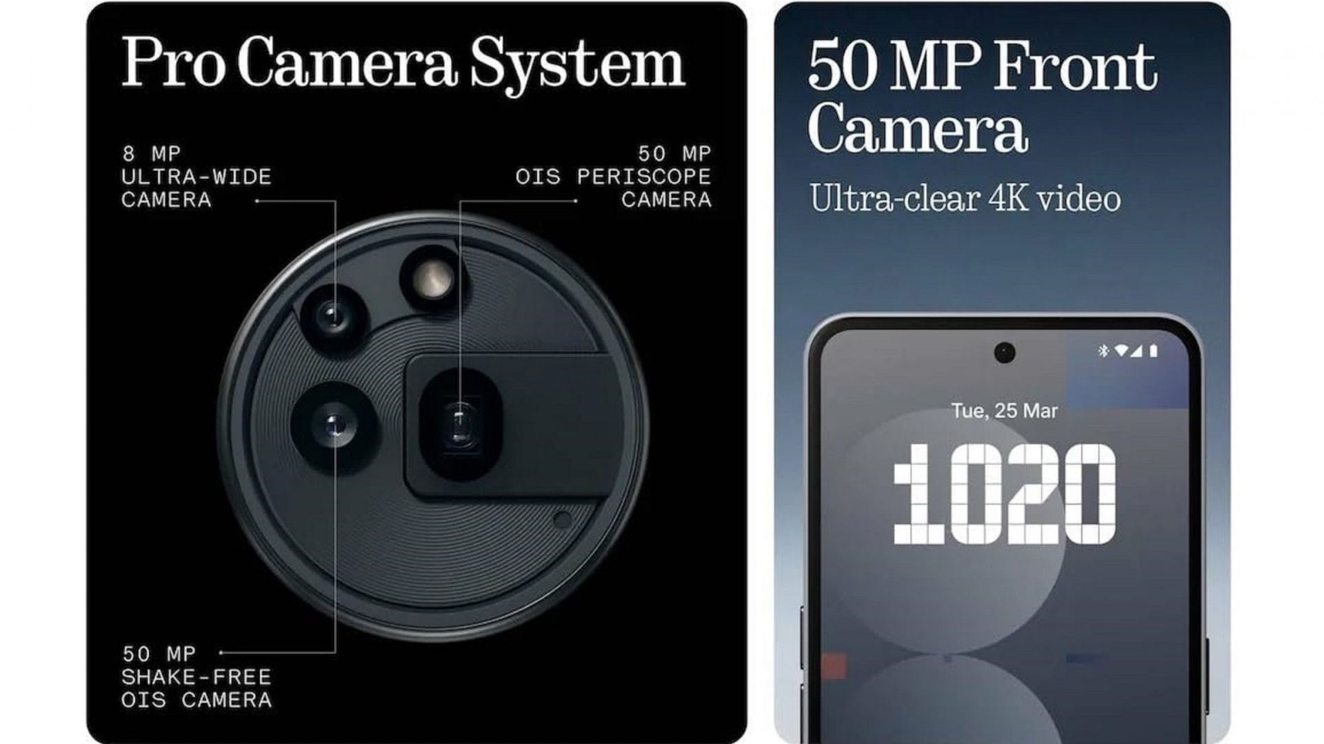 Nothing Phone (3a) Pro&#039;s triple-camera system (Image via Nothing)