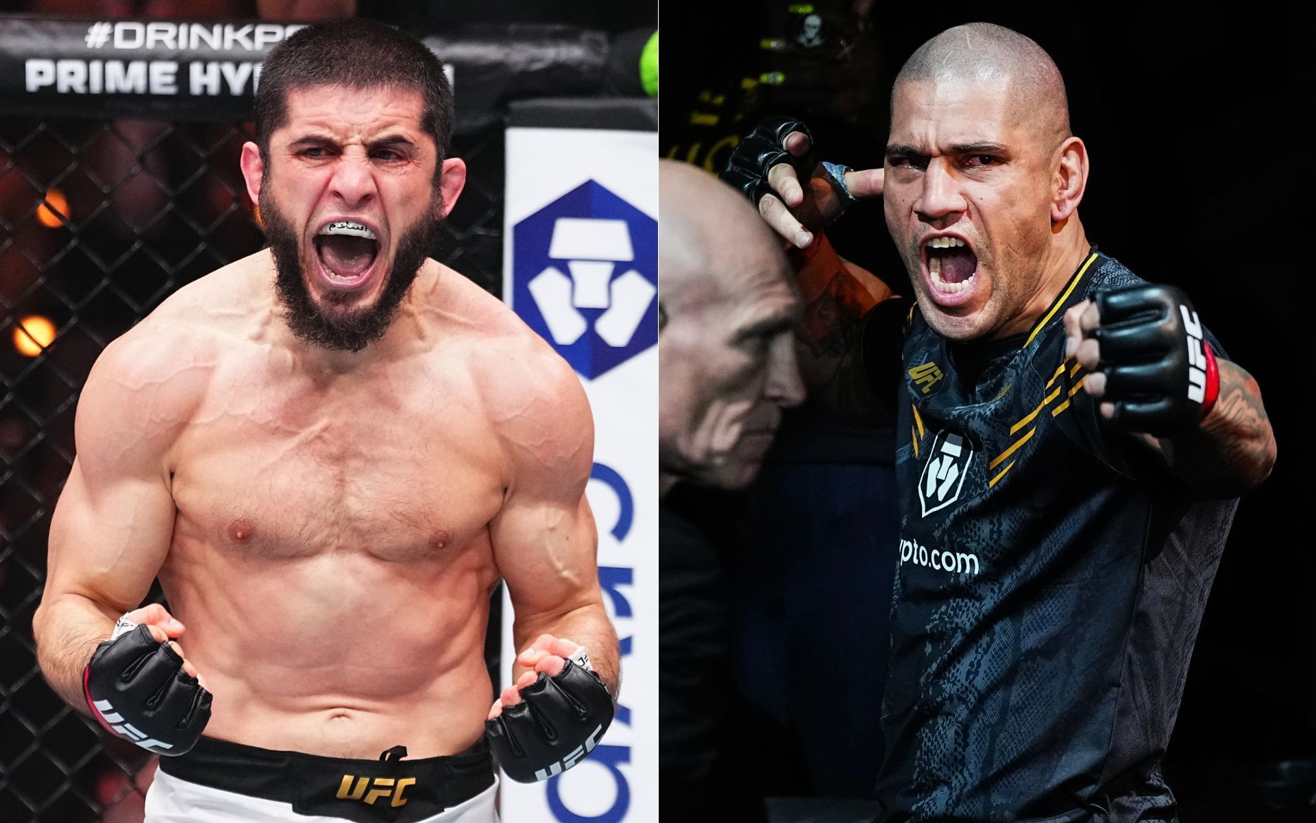 Islam Makhachev (left) wants a third fight between Alex Pereira (right) and Magomed Ankalaev. [Images courtesy: Getty Images]